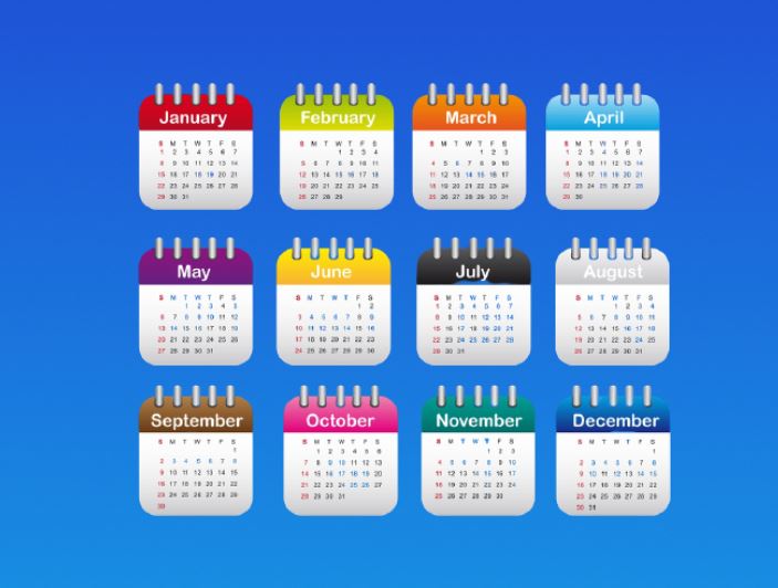 Days of the week and Months of the year Banner Image